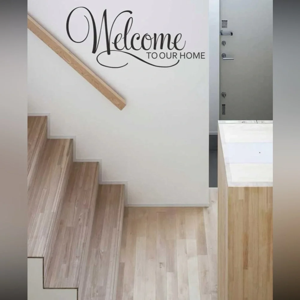 Wall Sticker Welcome to Our Home Self Adhesive Waterproof Wall Art Decal Decor